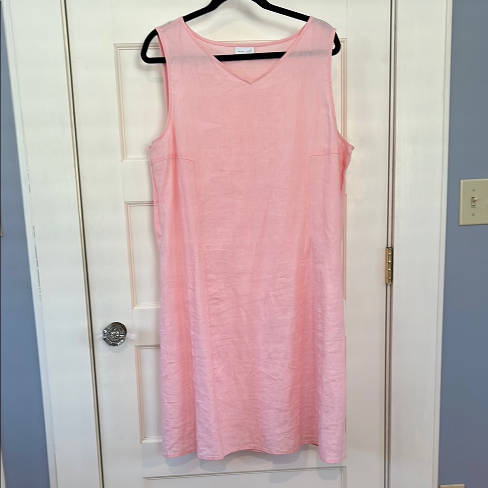 Linen Pink Sleeveless Dress.  J Jill
